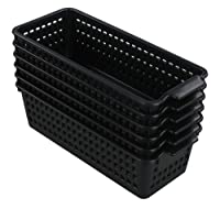 Gitany Pequeñas Cestas de Plástico para Almacenamiento- 6 Unidades- Negro